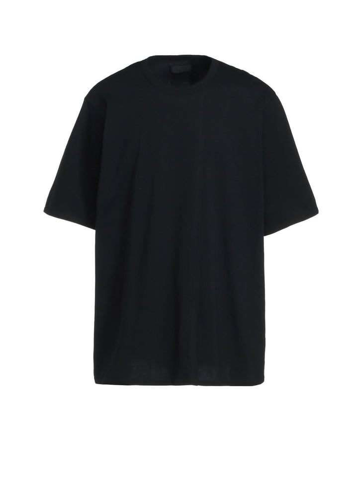 COTTON JERSEY VERTICALLY GRAFTED T-SHIRT WITH HEM SLITS