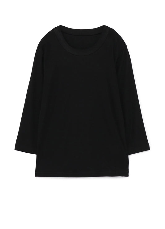 LYOCELL STRETCH RIB JERSEY ROUND NECK 3/4 SLEEVE SHIRT
