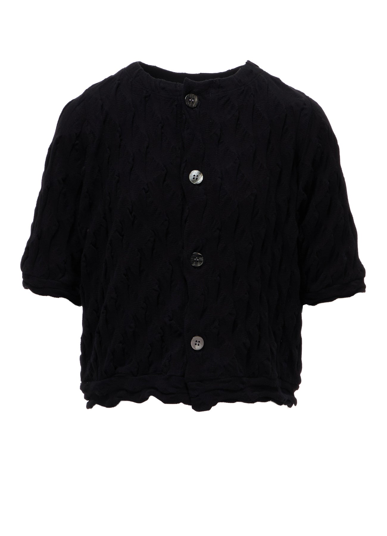 HARD TWIST JACQUARD HALF SLEEVE CARDIGAN – THE SHOP YOHJI YAMAMOTO