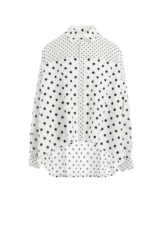 60/- COTTON LAWN DOT PRINT LONG SLEEVE BLOUSE