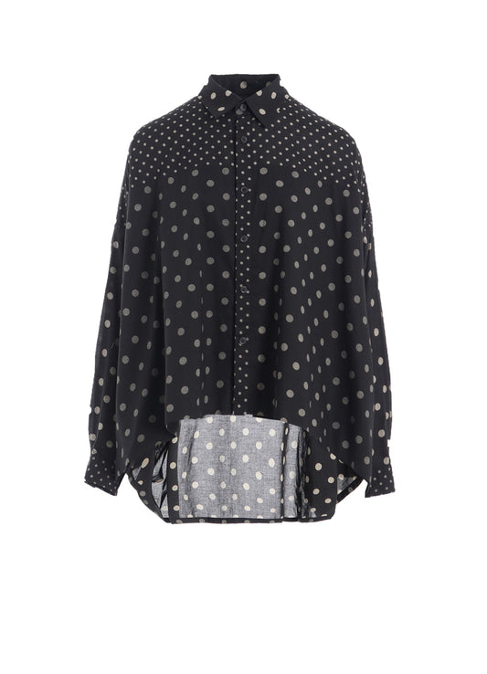 60/- COTTON LAWN DOT PRINT LONG SLEEVE BLOUSE