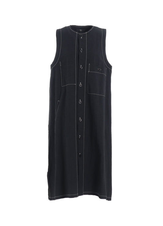 COTTON LINEN DUMP SLEEVELESS DRESS