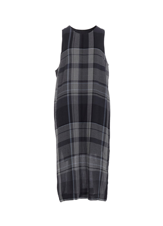 RY/NY GAUZE PLAID SLEEVELES DRESS