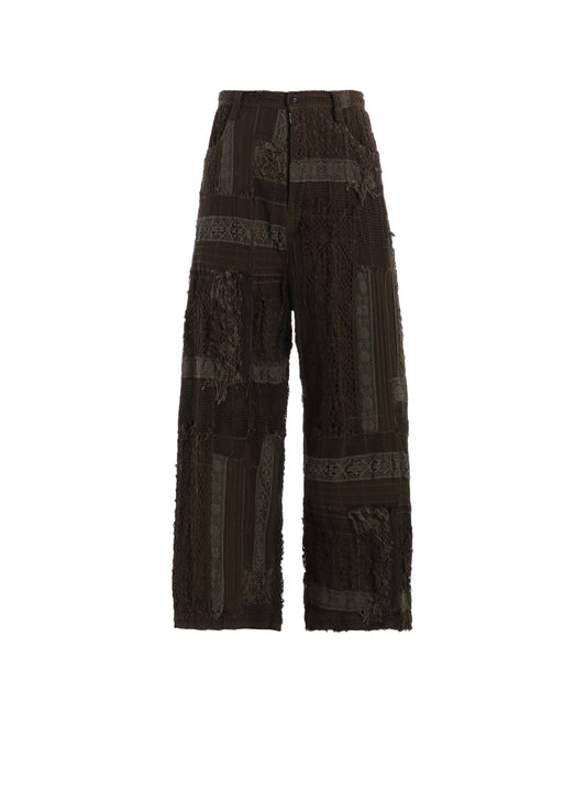 LACE PATCHWORK STRAIT PANTS
