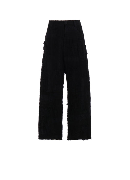 LACE PATCHWORK STRAIT PANTS
