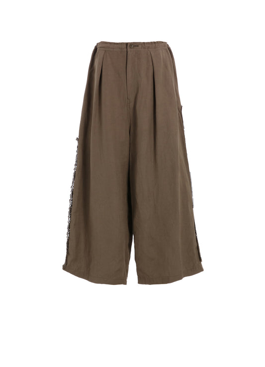 FRONT TUCKED WIDE PANTS WITH LACE