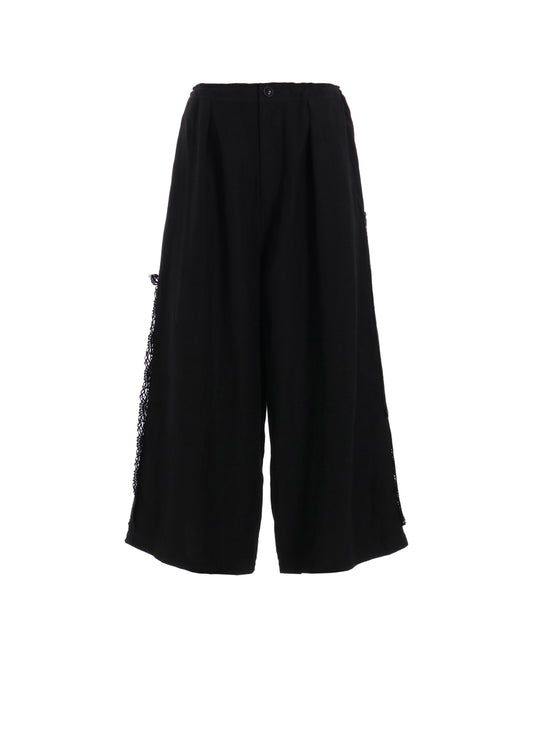 FRONT TUCKED WIDE PANTS WITH LACE