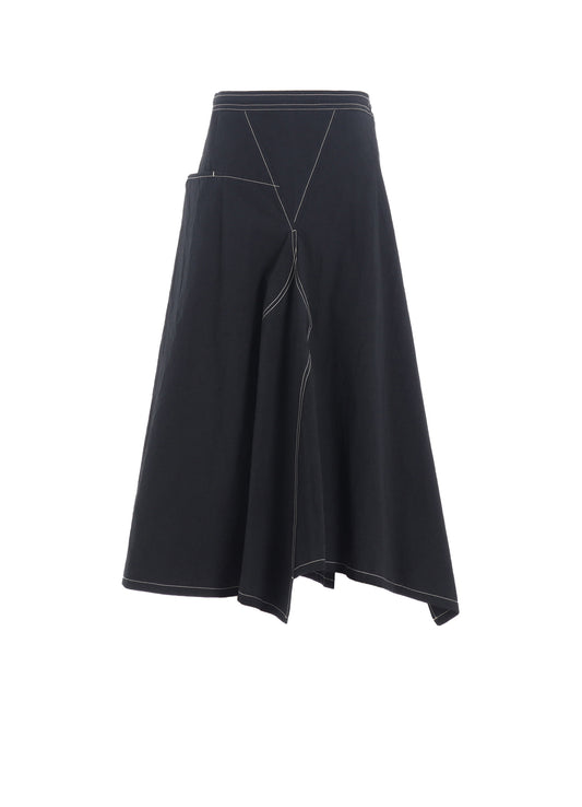 COTTON LINEN DUMP ASYMMETRIC SKIRT