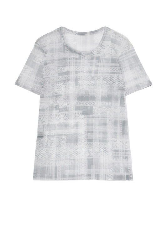 TULLE LACE PRINT HALF SLEEVE T