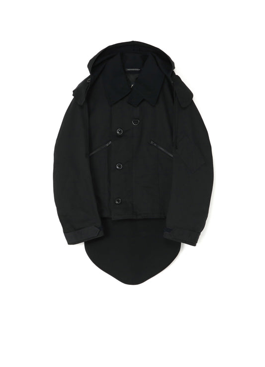 COTTON SATIN+COTTON WOOL LIGHT SERGE PILOT JACKET