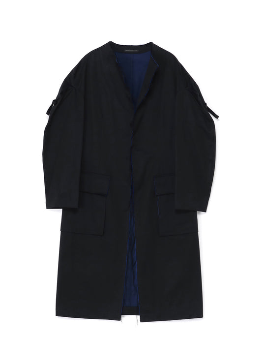DOUBLE FACED TWILL NO COLLAR COAT