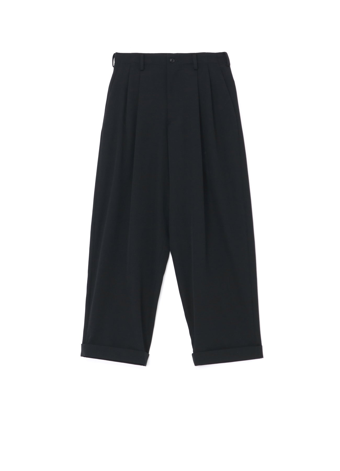 WOOL GABARDINE DOUBLE PLEATED CUFFED HEM PANTS – THE SHOP YOHJI YAMAMOTO