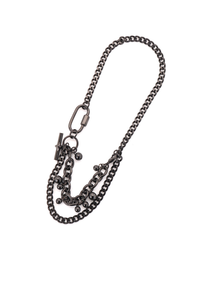 BRASS SILVER BALL NECKLACE B