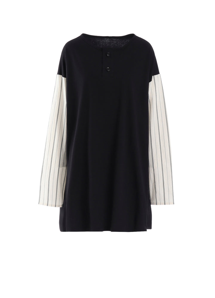 COMBINATION HENLEY NECK BLOUSE