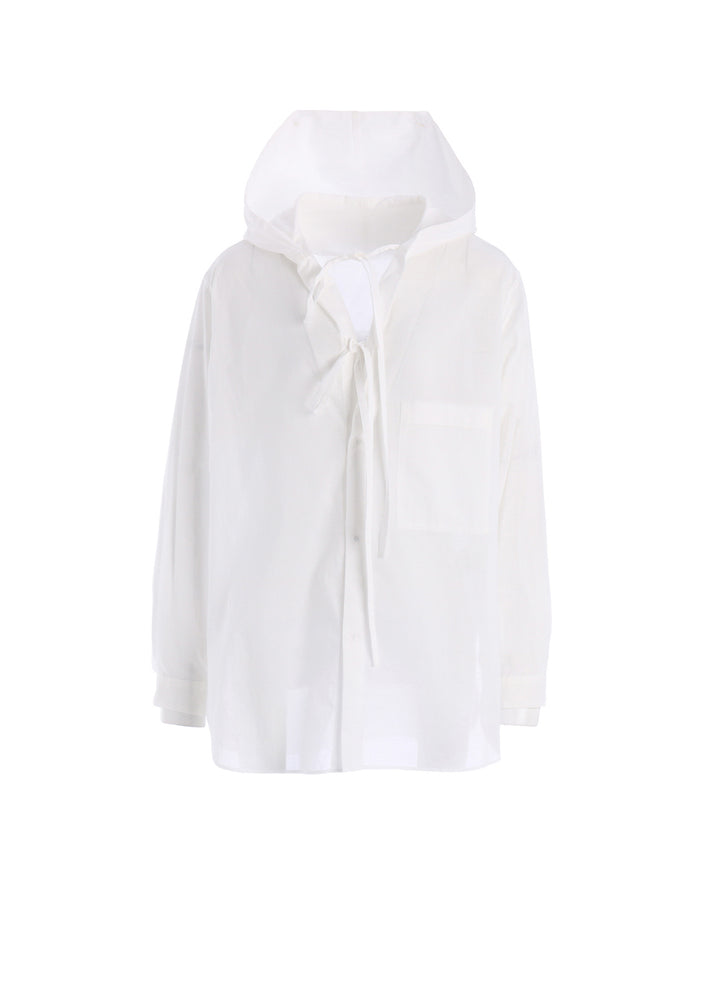 COTTON LAWN HOODED BLOUSE