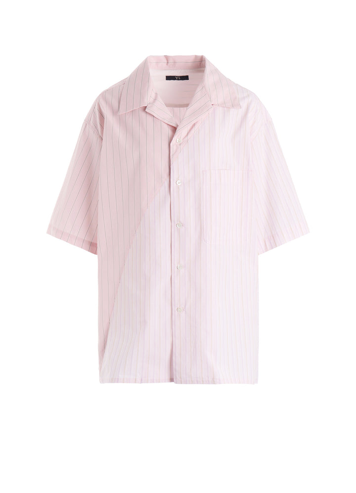 COTTON STRIPE OPEN COLLAR SHIRT
