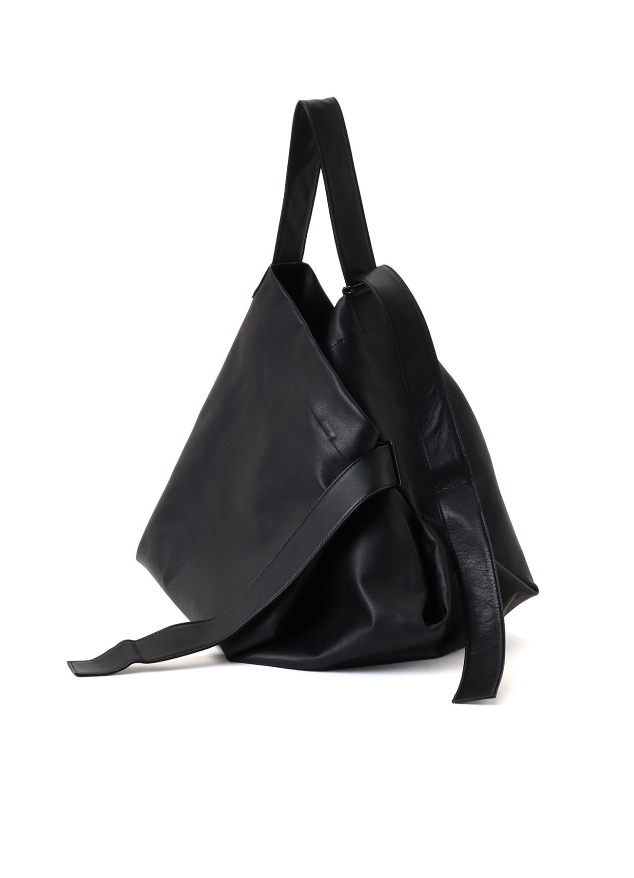 ヨシヨシオ SEMI GLOSS LEATHER BELTED TOTE BAG L – THE SHOP YOHJI YAMAMOTO