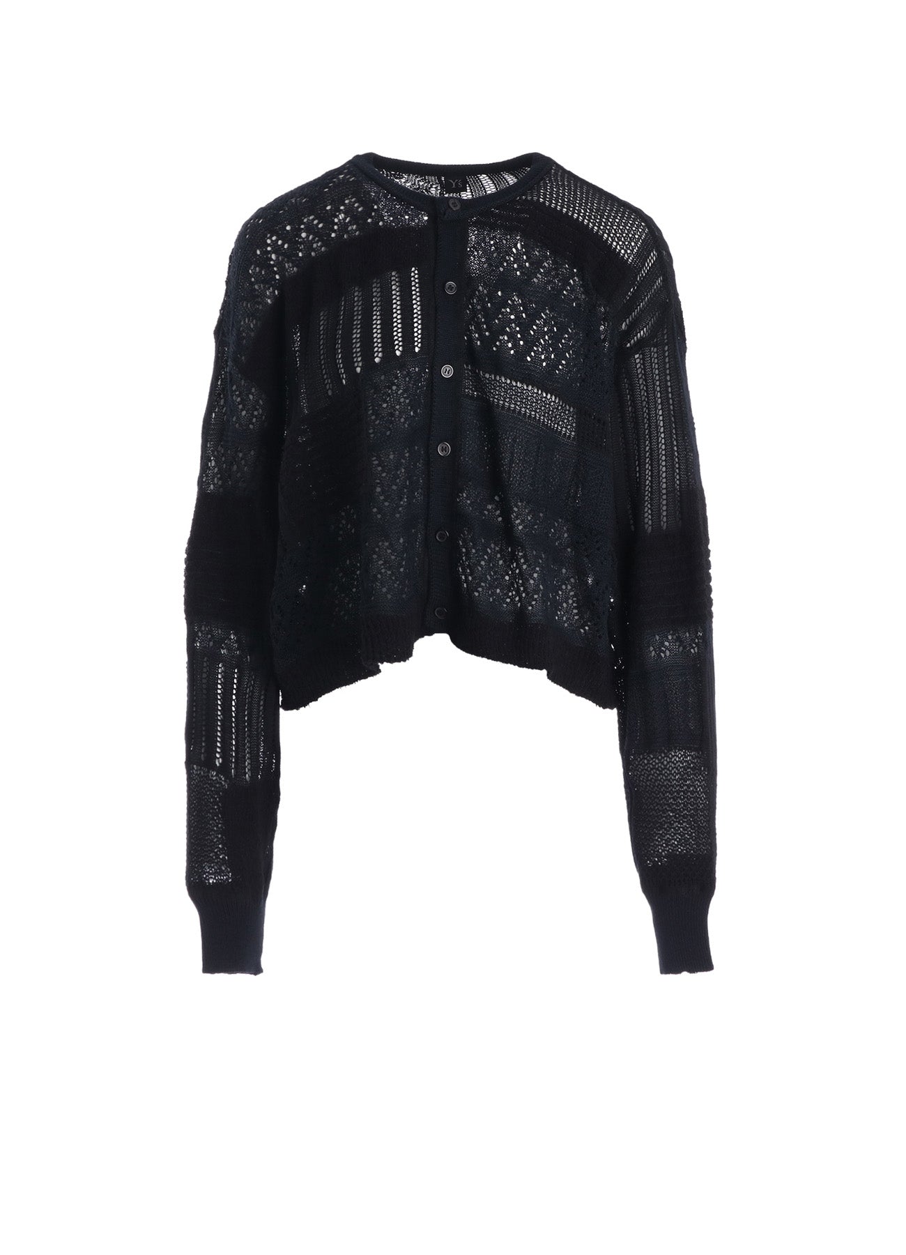 8G PATCHWORK MIX CROPPED CARDIGAN – THE SHOP YOHJI YAMAMOTO