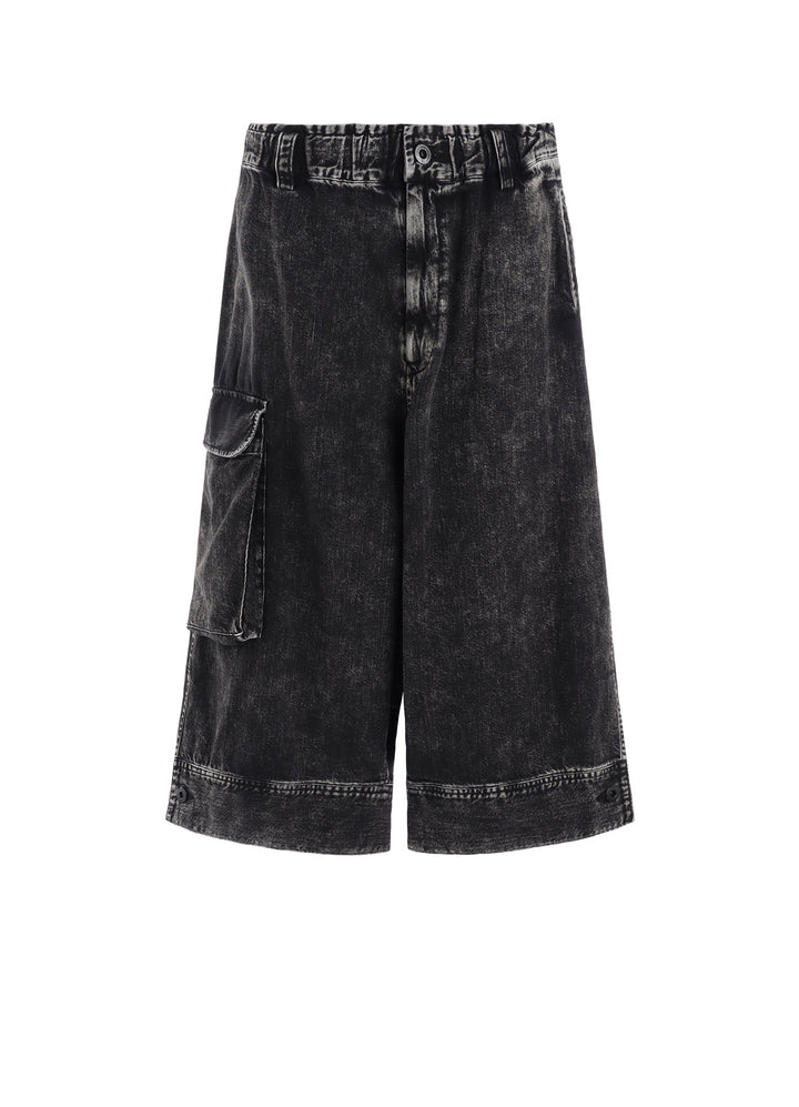 8OZ DENIM CHEMICAL WASH HEM CUFFS SAROUEL PANTS