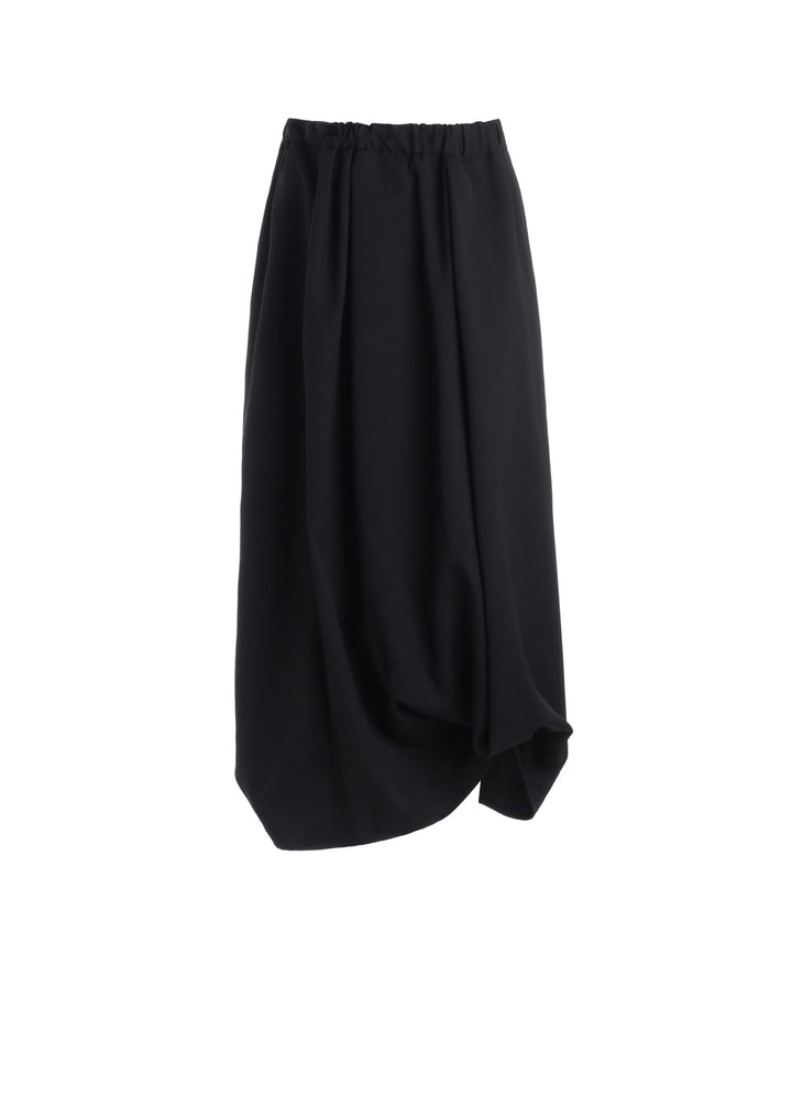 WOOL GABARDINE TUCK SKIRT