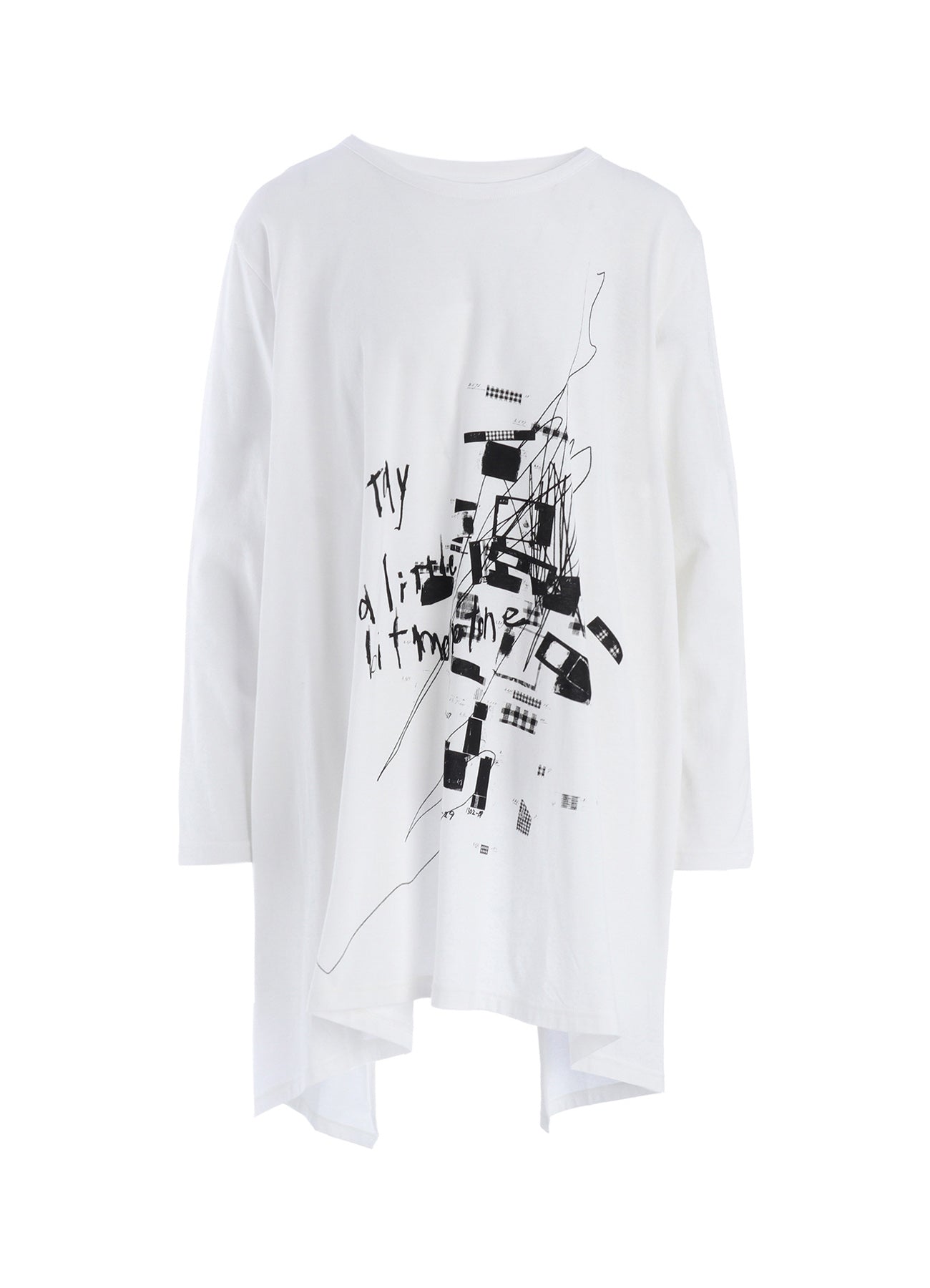 COTTON JERSEY MESSAGE PRINT LONG SLEEVE TEE – THE SHOP YOHJI YAMAMOTO