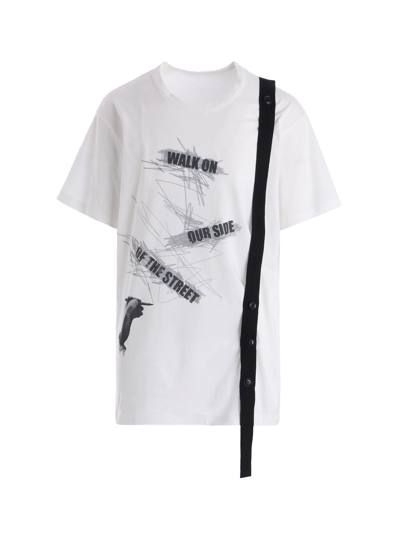 COTTON JERSEY MESSAGE PRINT BELTED HALF SLEEVE TEE – THE SHOP