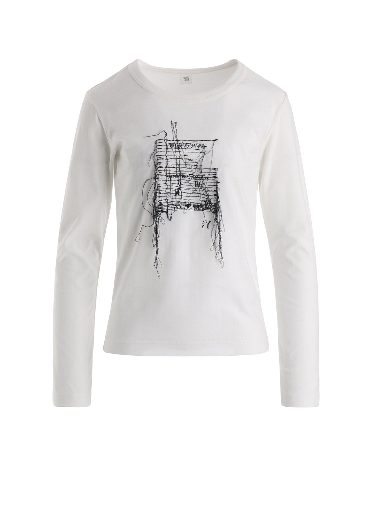 RANDOM STITCH EMBROIDERY LONG SLEEVE TEE – THE SHOP YOHJI YAMAMOTO