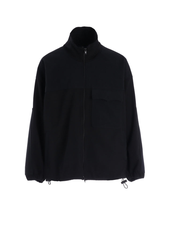 WOOL GABARDINE STAND COLLAR BLOUSON