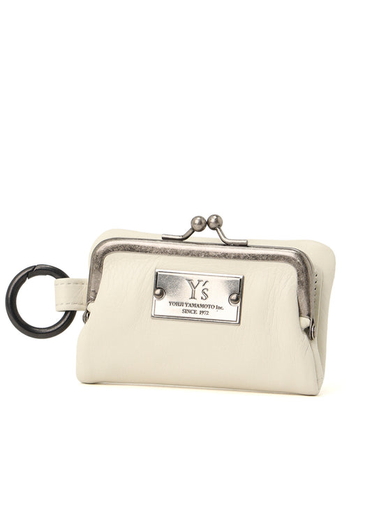 SEMI-GLOSSY LEATHER KEY CASE W/ METAL CLASP
