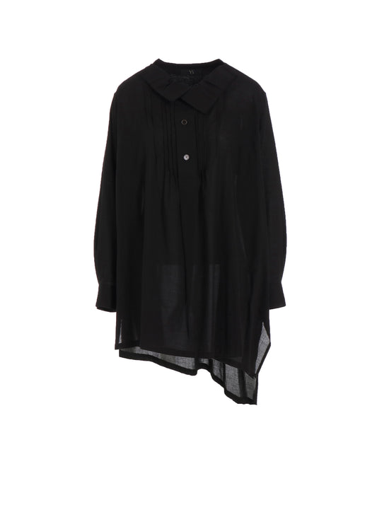 COTTON VIYELLA PINTUCK ASYMMETERIC BLOUSE
