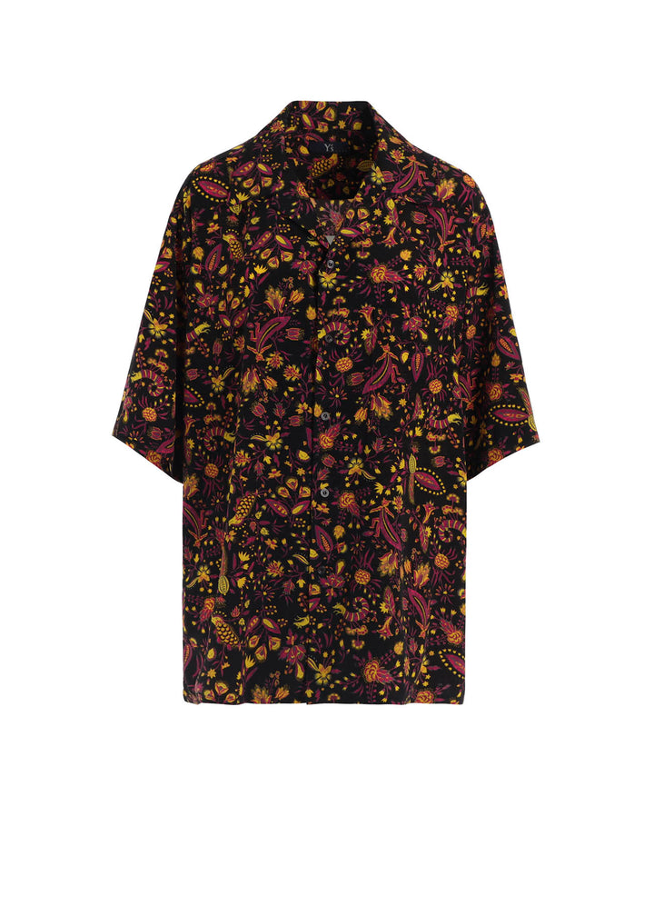 FLOWER PRINT OPEN COLLAR SHIRT