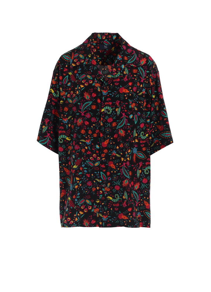 FLOWER PRINT OPEN COLLAR SHIRT