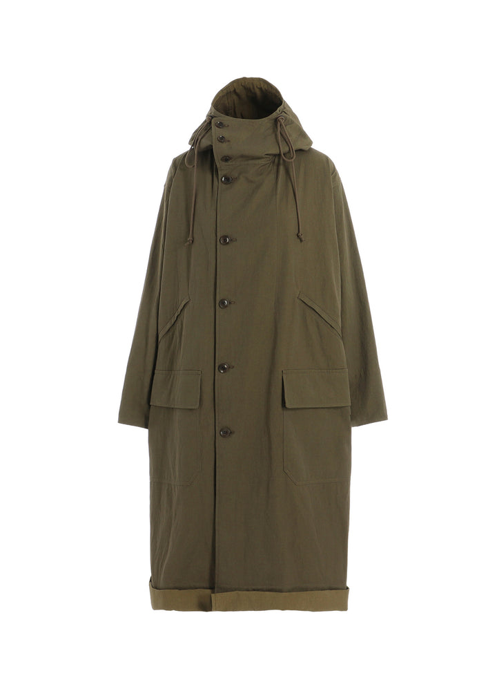 COTTON NYLON GABARDINE MILITARY COAT