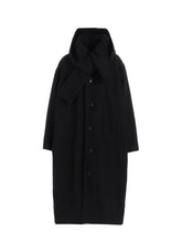 COTTON/FLAX MOLESKIN DETACHABLE HOODIE COAT
