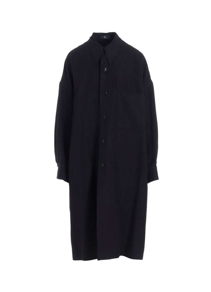 VISCOSE TWEED STRIPE LONG COAT