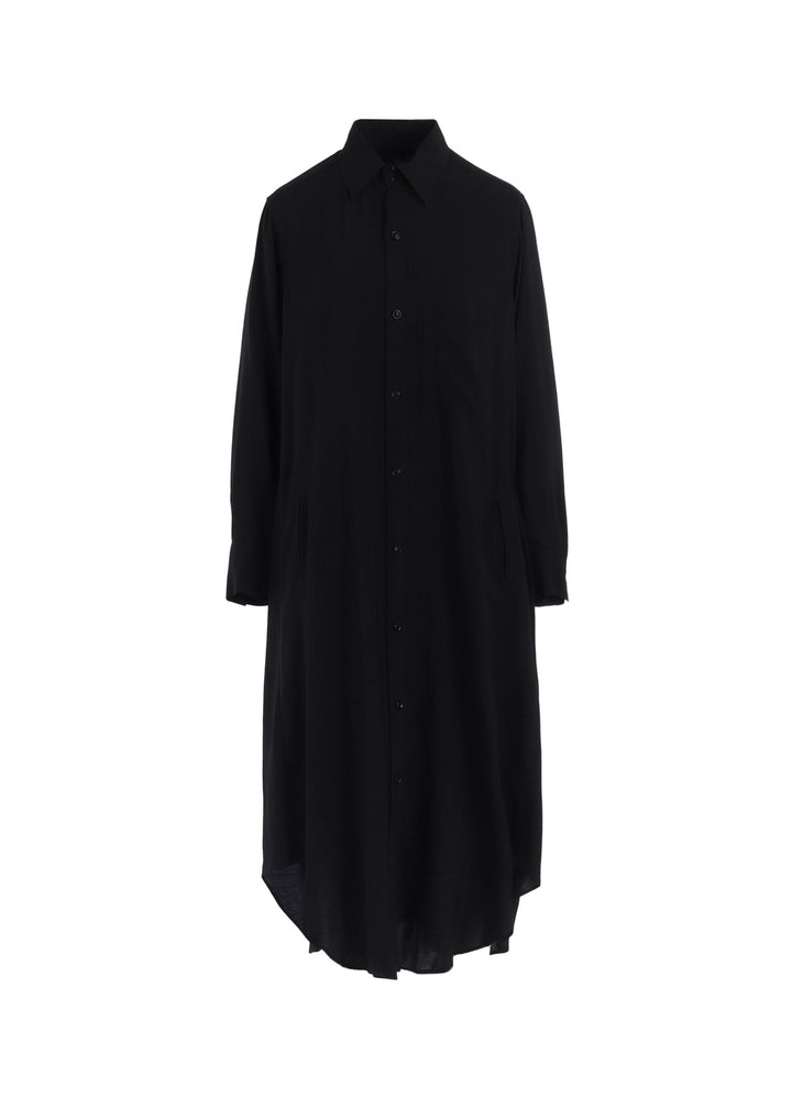 HARD-TWIST SERGE CLOTH PLACKET DRESS