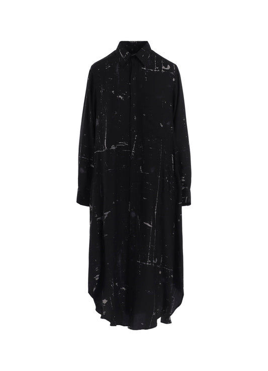 ANGEL-PRINT DUNGAREE TWILL SHIRT DRESS