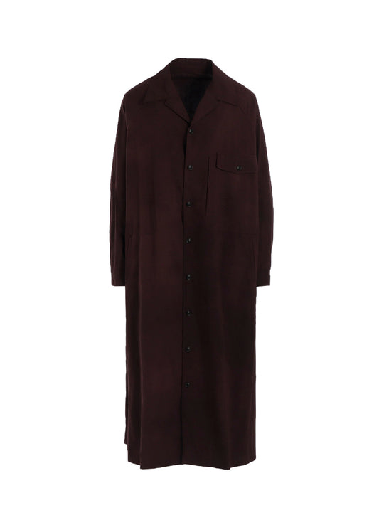 GARMENT-DYED OPEN COLLAR SHIRTS DRESS