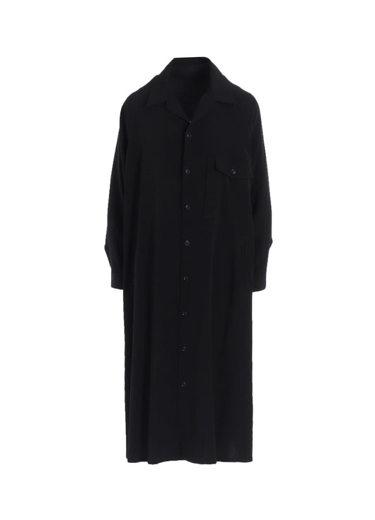 TA/PE CREPE DE CHINE OPEN COLLAR DRESS