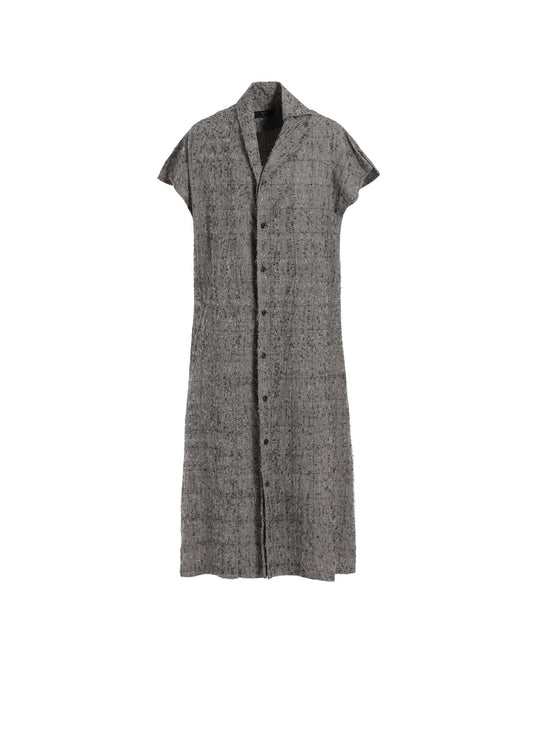 NEEDLE-PUNCHED FRENCH SLEEVE DRESS
