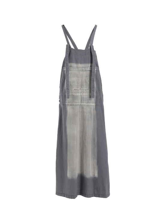 SPOTTED DENIM SALOPETTE SKIRT
