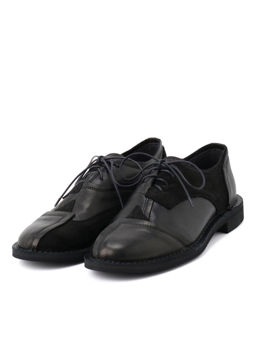RAW-EDGE LEATHER DERBY SHOES