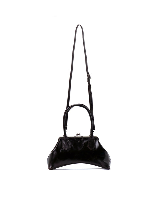GLOSSY LEATHER CURVY BAG M