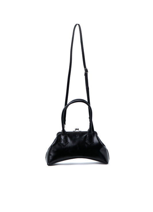GLOSSY LEATHER CURVY BAG M