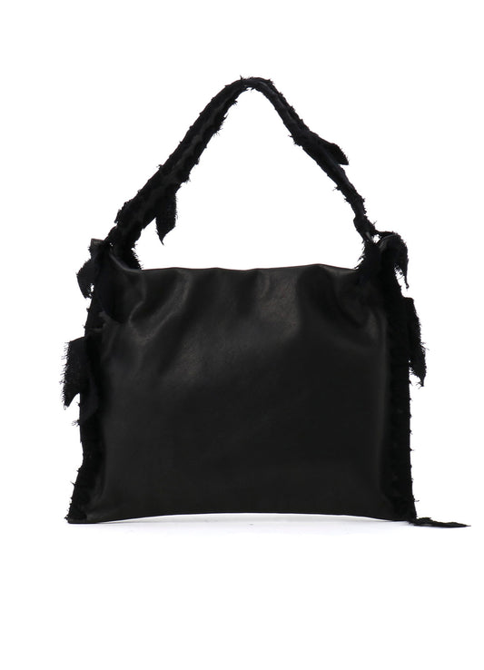 BRAIDED STRING LEATHER TOTE BAG