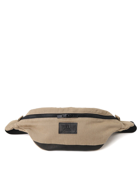 COTTON LINEN TWILL / LEATHER CROSSBODY BAG