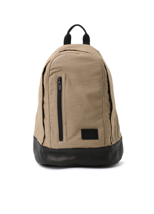 COTTON LINEN TWILL / LEATHER BACKPACK
