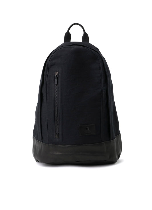 COTTON LINEN TWILL / LEATHER BACKPACK