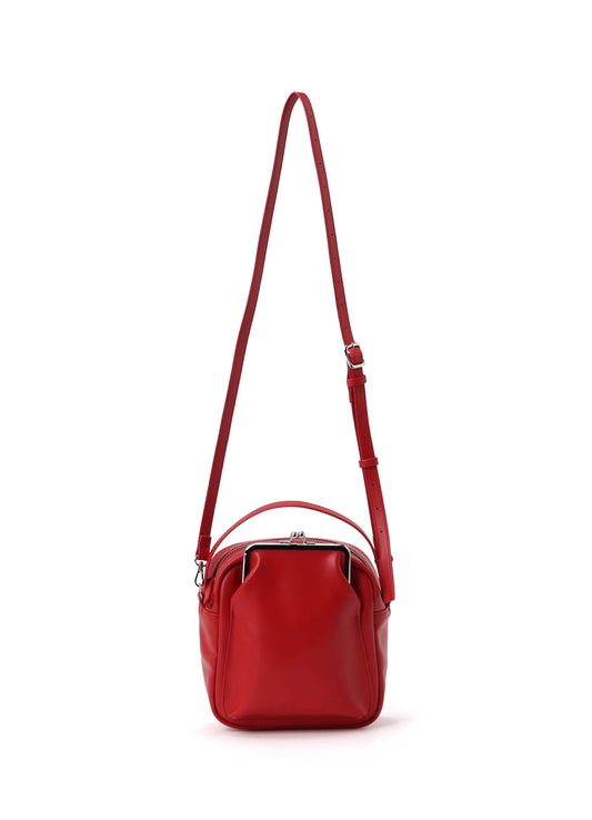 COW LEATHER METAL CLASP BOX BAG