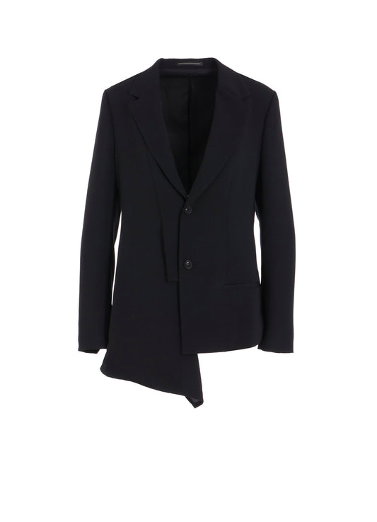 WOOL SERGE RIGHT CLOTH ASYMMETERIC JACKET